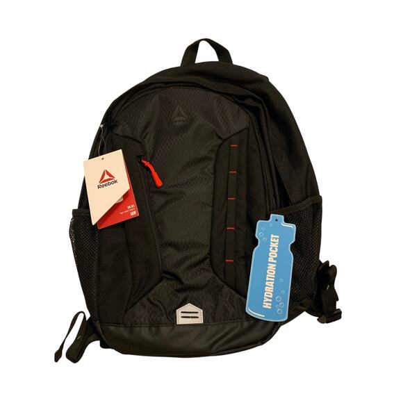 Reebok Leif 18” Laptop Backpack Black 3 Zipper Water Resistant Adjustable Straps - Picture 15 of 16